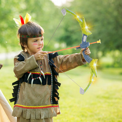 Kids Archery Set LED Light Up Archery Kit 2 Pack 20 Arrows 2 Guns