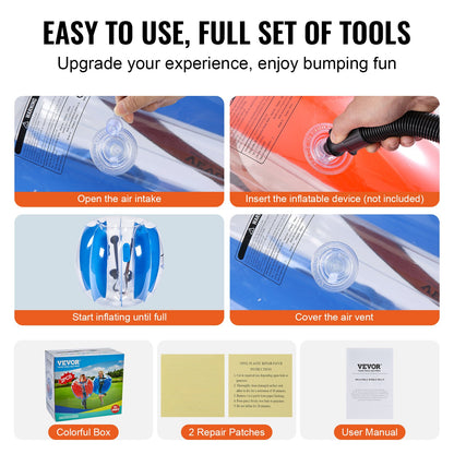 Inflatable Bumper Balls 2-Pack, 3FT/0.9M Body Sumo Zorb Balls for Kids and Teens, Durable PVC Human Hamster Bubble Balls for Outdoor Team Play, Bumper Bopper Toys for Playground, Garden, Park