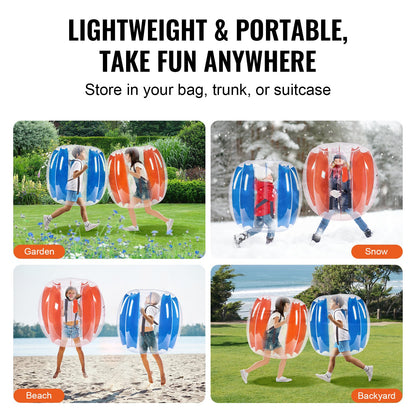 Inflatable Bumper Balls 2-Pack, 3FT/0.9M Body Sumo Zorb Balls for Kids and Teens, Durable PVC Human Hamster Bubble Balls for Outdoor Team Play, Bumper Bopper Toys for Playground, Garden, Park
