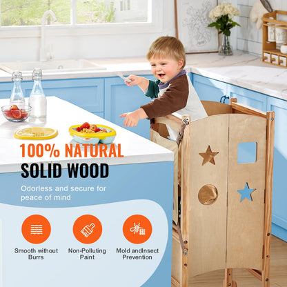 Foldable Tower Step Stool for Toddlers Children 3-Level Height 125 LBS Loading