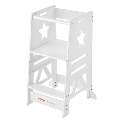 Turm-Tritthocker für Kleinkinder, 3-stufig, höhenverstellbar, 158 kg, Weiß