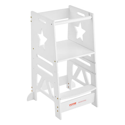 Turm-Tritthocker für Kleinkinder, 3-stufig, höhenverstellbar, 158 kg, Weiß