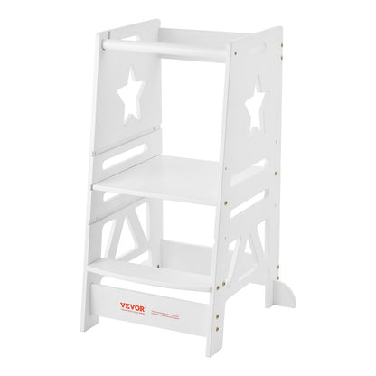 Turm-Tritthocker für Kleinkinder, 3-stufig, höhenverstellbar, 158 kg, Weiß