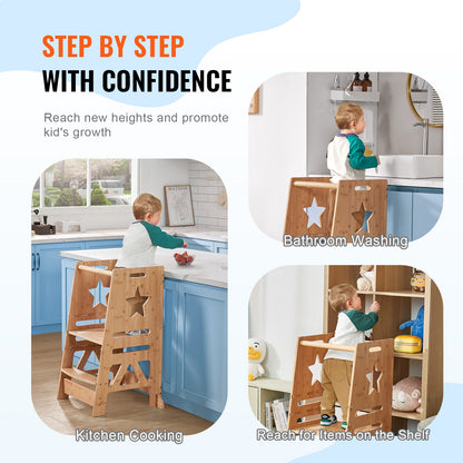 Turm-Tritthocker für Kleinkinder, 3-stufig, höhenverstellbar, 158 kg belastbar