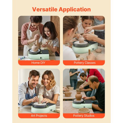 Mini Keramikhjul Elektrisk Lerhjul för Barn och Vuxna 158 mm Grön |  EU