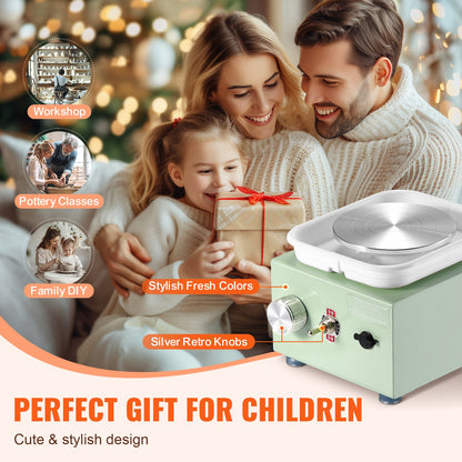 Mini Keramikhjul Elektrisk keramisk hjulmaskin 0-320RPM Hastighet Grön