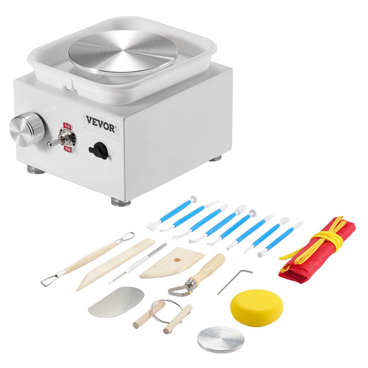 Mini Pottery Wheel Elektrisk Keramisk Wheel Machine 0-320RPM Hastighet Vit