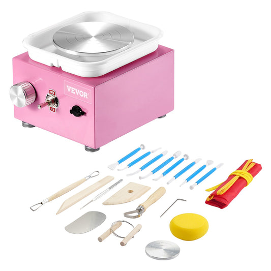 Mini-Töpferscheibe, elektrische Keramik-Radmaschine, 0–320 U/min, Geschwindigkeit, Rosa