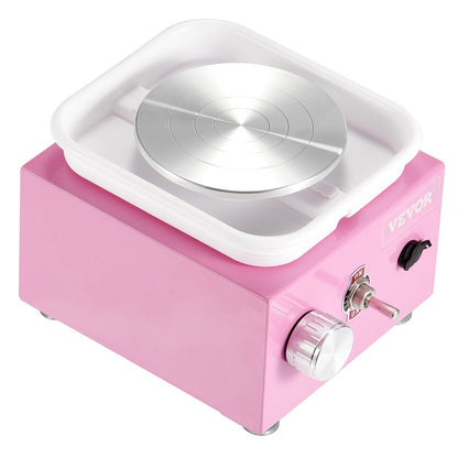 Mini Pottery Wheel Elektrisk Keramisk Wheel Machine 0-320RPM Hastighet Rosa