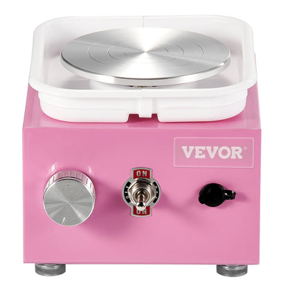 Mini Pottery Wheel Elektrisk Keramisk Wheel Machine 0-320RPM Hastighet Rosa