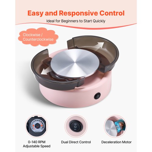 Mini Keramikhjul Elektrisk Lerhjul för Barn 158 mm Skivspelare Rosa |  EU