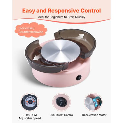 Mini Keramikhjul Elektrisk Lerhjul för Barn 158 mm Skivspelare Rosa |  EU