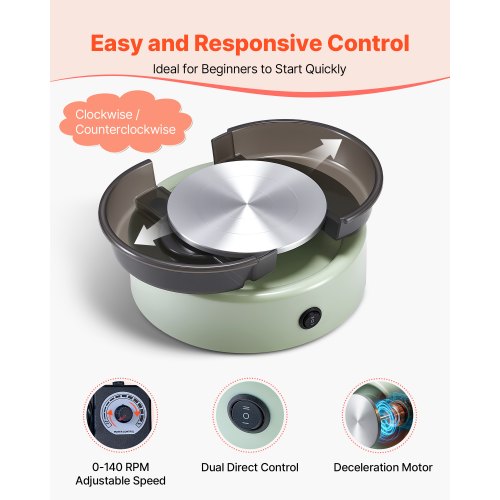 Mini Keramikhjul Elektrisk Lerhjul för Barn 158 mm Vändskiva Grön |  EU