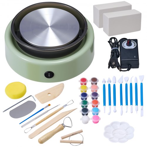 Mini-Keramik-Rad Elektrisches Tonrad für Kinder 158 mm Drehteller Grün | EU