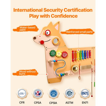 Puppy Activity Wall Busy Board with Panels 12 Activities Sensory Wall Panel | EU