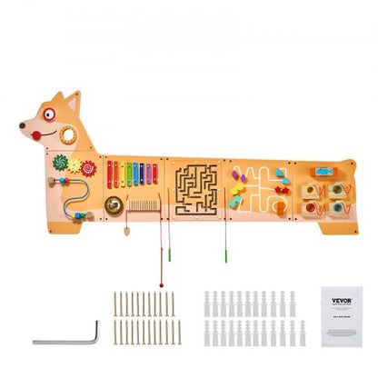 Puppy Activity Wall Busy Board with Panels 12 Activities Sensory Wall Panel | EU