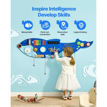 Killer Whale Activity Wall Busy Board Panels 12 Activities Sensory Wall Panel | EU