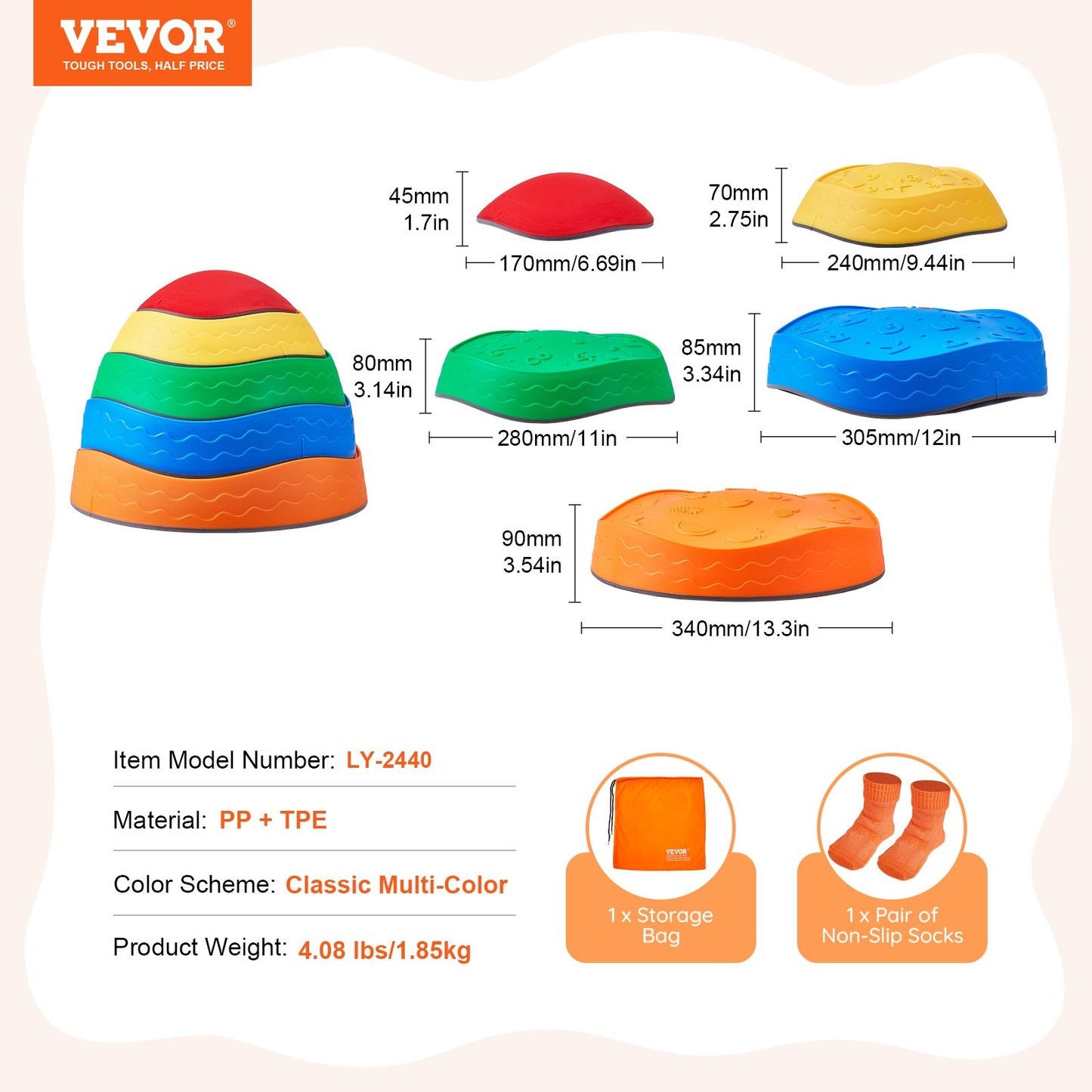 Kids Balance Stepping Stones Sensorisk hinderbana 5 ST Utomhus inomhus