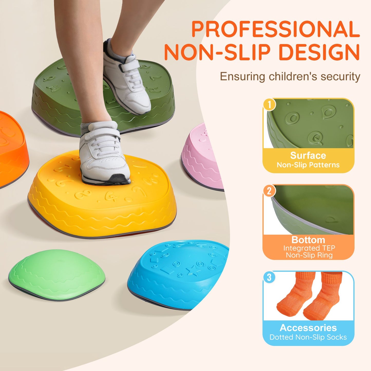Kids Balance Stepping Stones Sensorisk hinderbana 6 ST Utomhus inomhus
