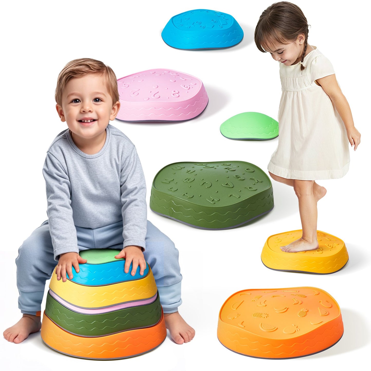 Kids Balance Stepping Stones Sensorisk hinderbana 6 ST Utomhus inomhus