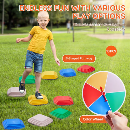 Kids Balance Stepping Stones Sensorisk hinderbana 10 ST Utomhus inomhus