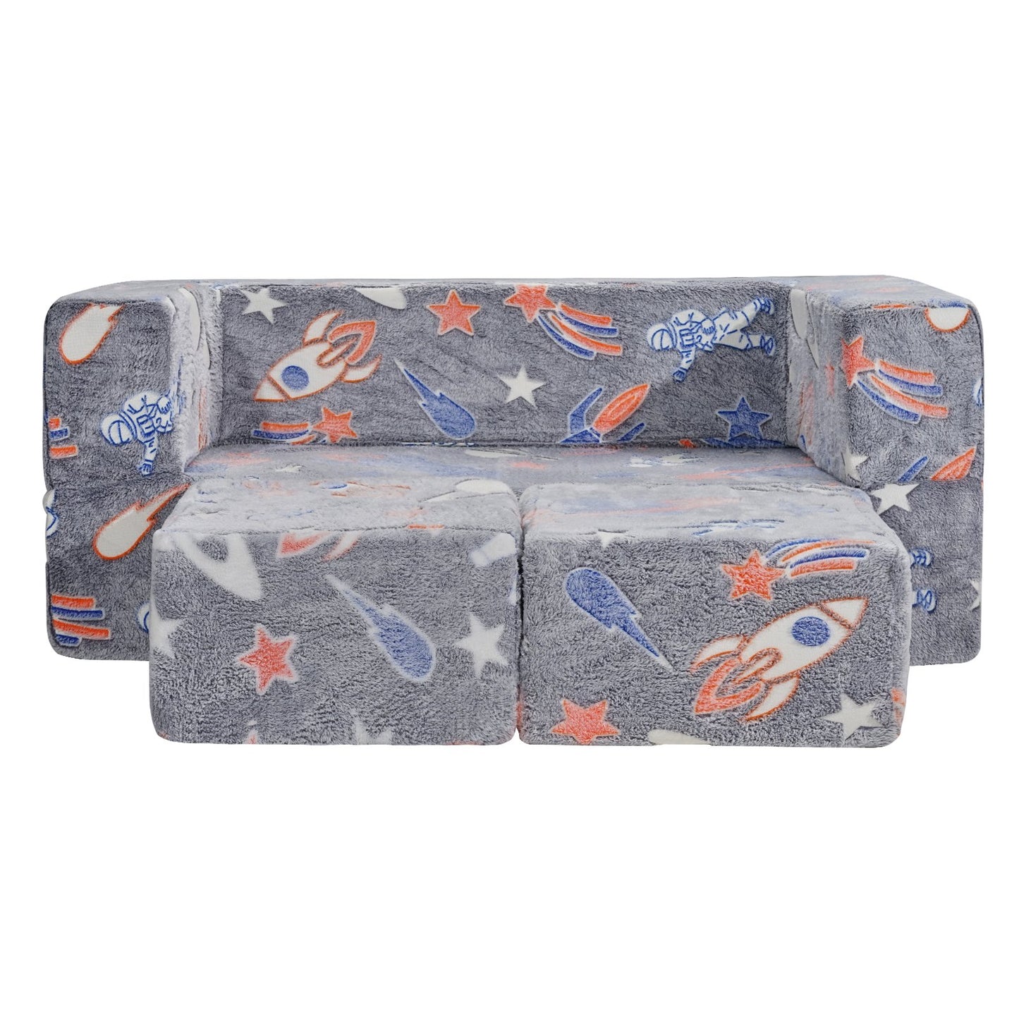 Modular Kids Play Couch 4st DIY Glow in the Dark Toddler Stol Grå