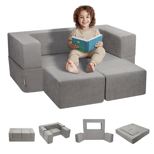 Modular leksoffa för barn 4st DIY Creative Sektionssoffa för barn mörkgrå