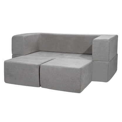 Modular leksoffa för barn 4st DIY Creative Sektionssoffa för barn mörkgrå