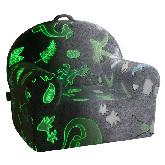 Småbarnsstol Glow in the Dark Plysch Babystol Lekrumsmöbler Grå