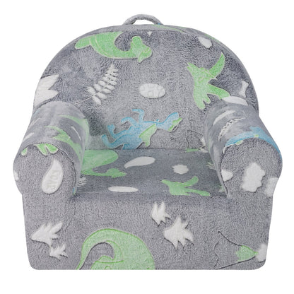 Småbarnsstol Glow in the Dark Plysch Babystol Lekrumsmöbler Grå