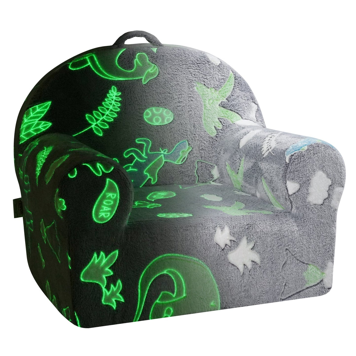 Småbarnsstol Glow in the Dark Plysch Babystol Lekrumsmöbler Grå