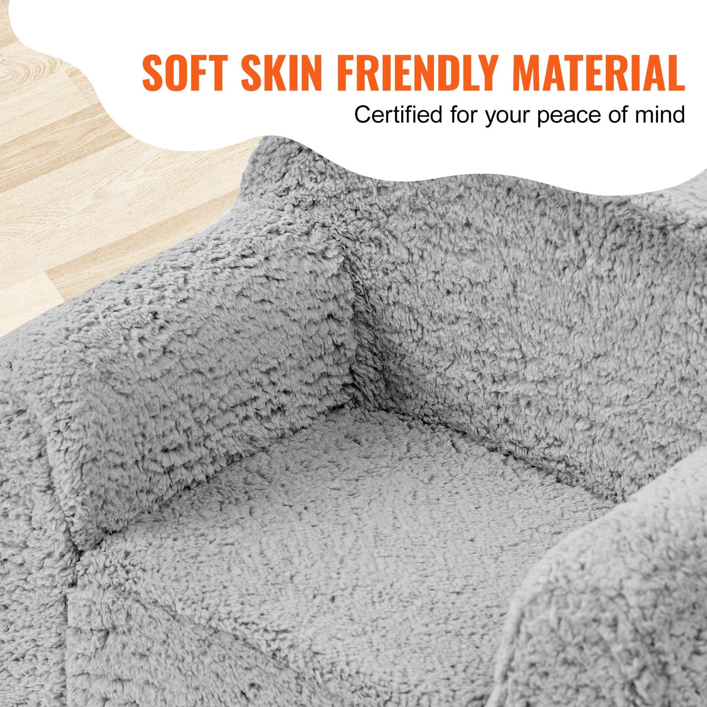 Children's armchair, children's sofa with 25D high-density sponge, comfortable soft children's chair, sherpa fabric reading sofa for bedroom and playroom