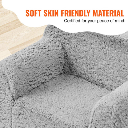 Children's armchair, children's sofa with 25D high-density sponge, comfortable soft children's chair, sherpa fabric reading sofa for bedroom and playroom