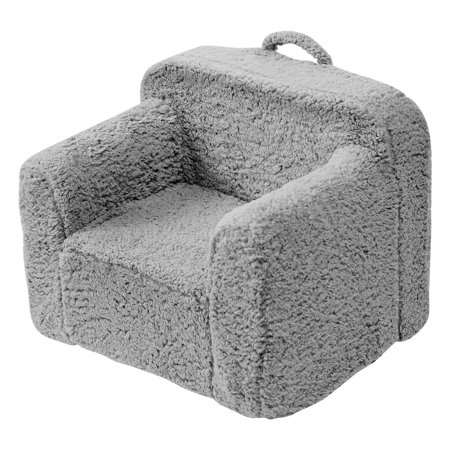 Children's armchair, children's sofa with 25D high-density sponge, comfortable soft children's chair, sherpa fabric reading sofa for bedroom and playroom