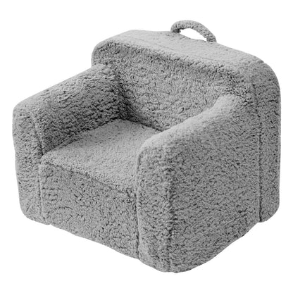 Children's armchair, children's sofa with 25D high-density sponge, comfortable soft children's chair, sherpa fabric reading sofa for bedroom and playroom