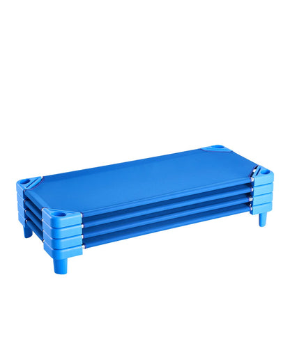 Stackable Crib 52" x 23" Nursery Beds for Kids Blue (Pack of 4)