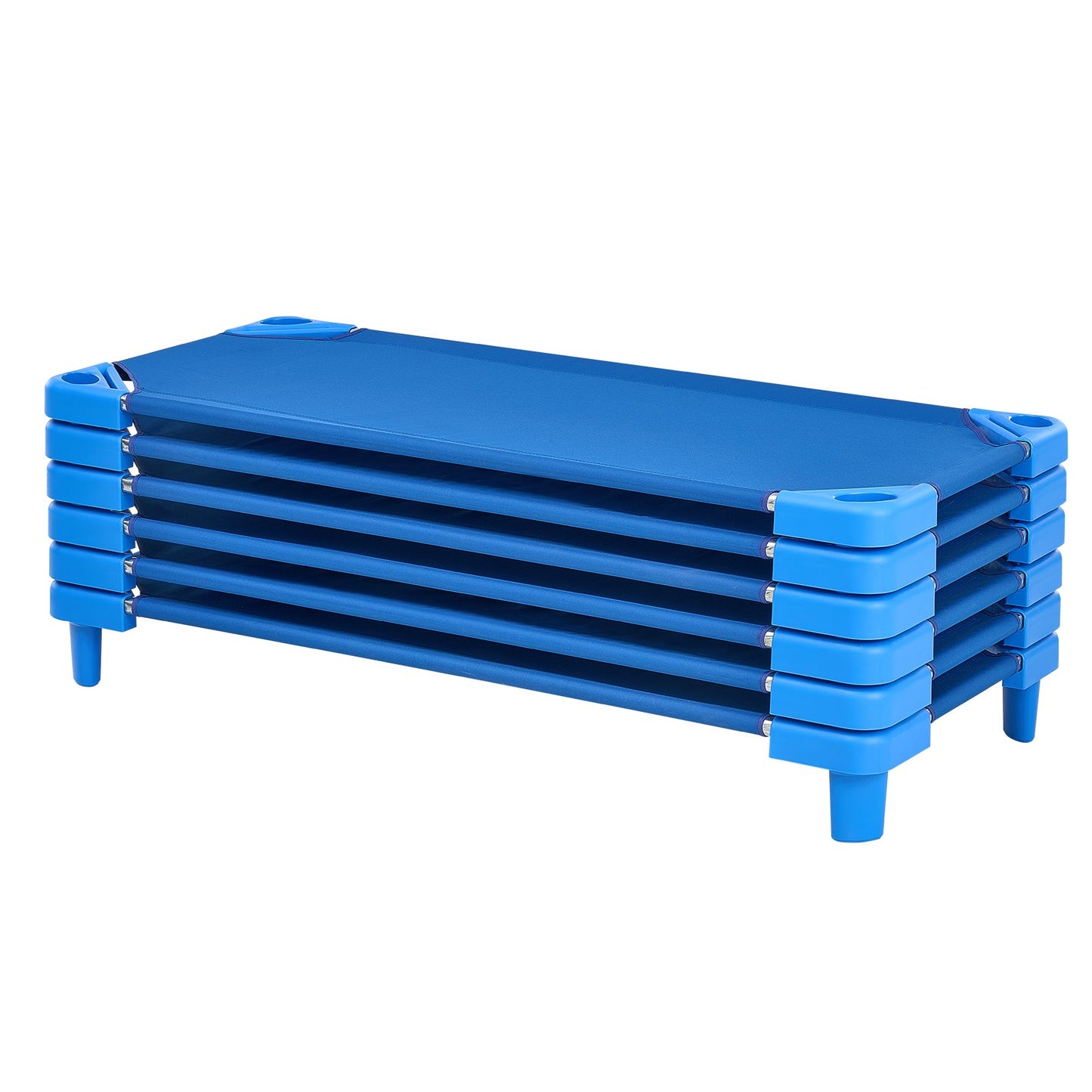Stackable Crib 52" x 23" Nursery Beds for Kids Blue (Pack of 6)