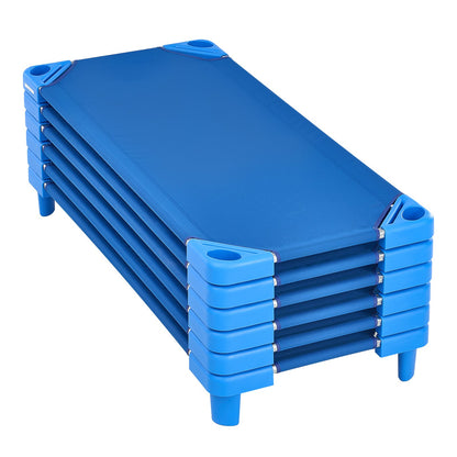 Stackable Crib 52" x 23" Nursery Beds for Kids Blue (Pack of 6)