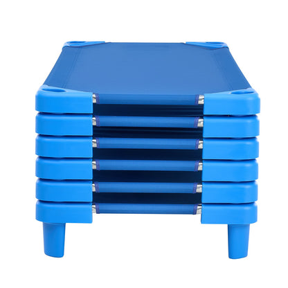 Stackable Crib 52" x 23" Nursery Beds for Kids Blue (Pack of 6)