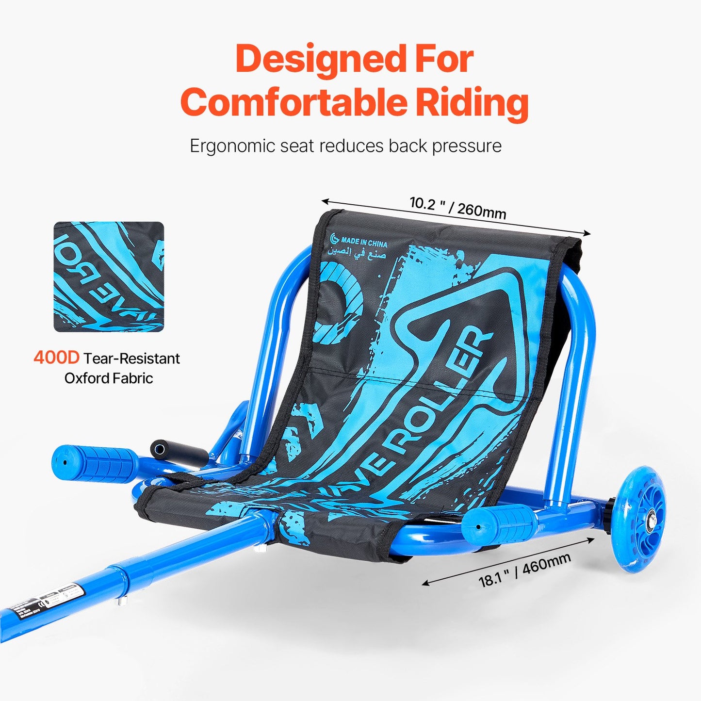 Ride on Scooter Powered by Zig-Zag Motion Drift Cart for Kids Ages 4+