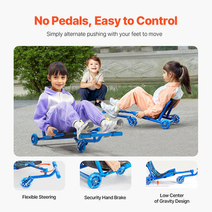 Ride on Scooter Powered by Zig-Zag Motion Drift Cart for Kids Ages 4+