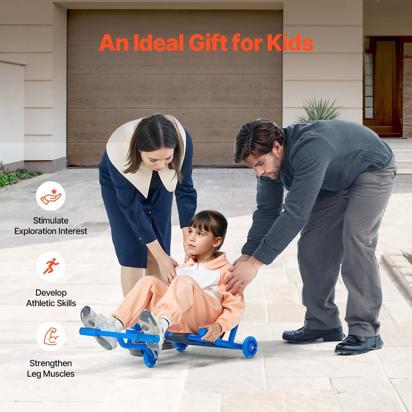 Ride on Scooter Powered by Zig-Zag Motion Drift Cart for Kids Ages 4+