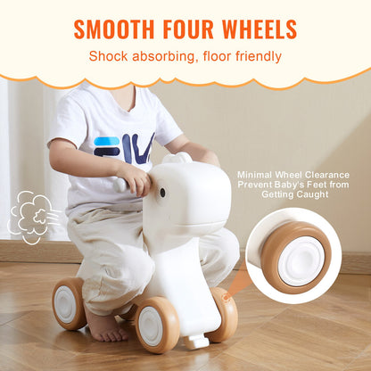 3-in-1-Schaukelpferd für Kleinkinder von 1–3 Jahren, Baby-Schaukelpferd mit abnehmbarem Balance-Board und 4 leichtgängigen Rädern, trägt bis zu 80 lbs HDPE-Material, Kinder-Rutschspielzeug, 40°-Schaukel, Rot