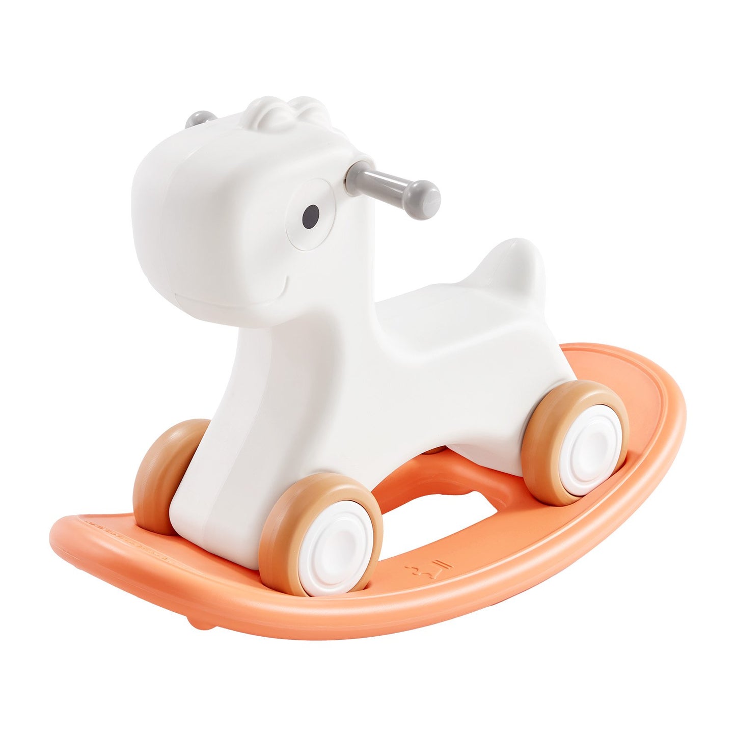 3-in-1-Schaukelpferd für Kleinkinder von 1–3 Jahren, Baby-Schaukelpferd mit abnehmbarem Balance-Board und 4 leichtgängigen Rädern, trägt bis zu 80 lbs HDPE-Material, Kinder-Rutschspielzeug, 40°-Schaukel, Rot