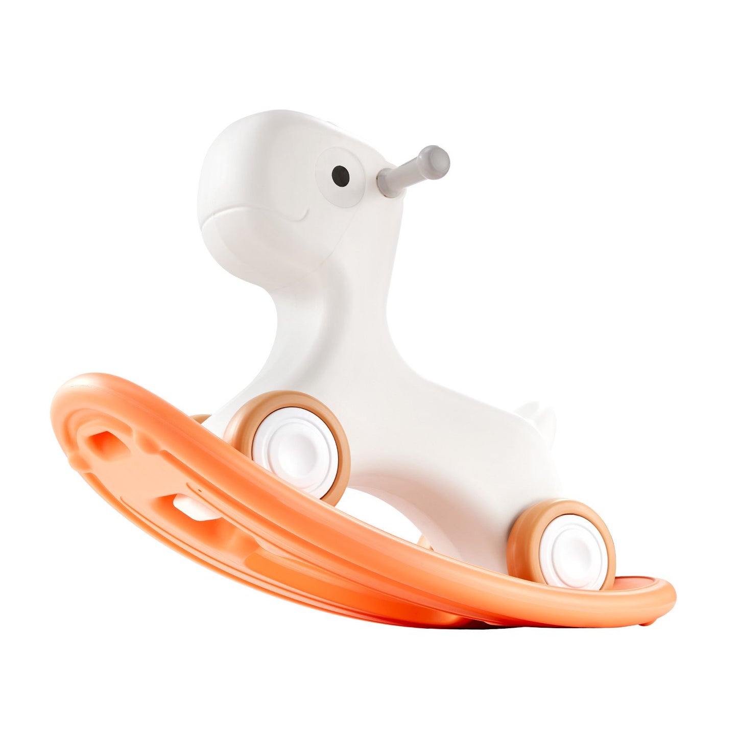 3-in-1-Schaukelpferd für Kleinkinder von 1–3 Jahren, Baby-Schaukelpferd mit abnehmbarem Balance-Board und 4 leichtgängigen Rädern, trägt bis zu 80 lbs HDPE-Material, Kinder-Rutschspielzeug, 40°-Schaukel, Rot