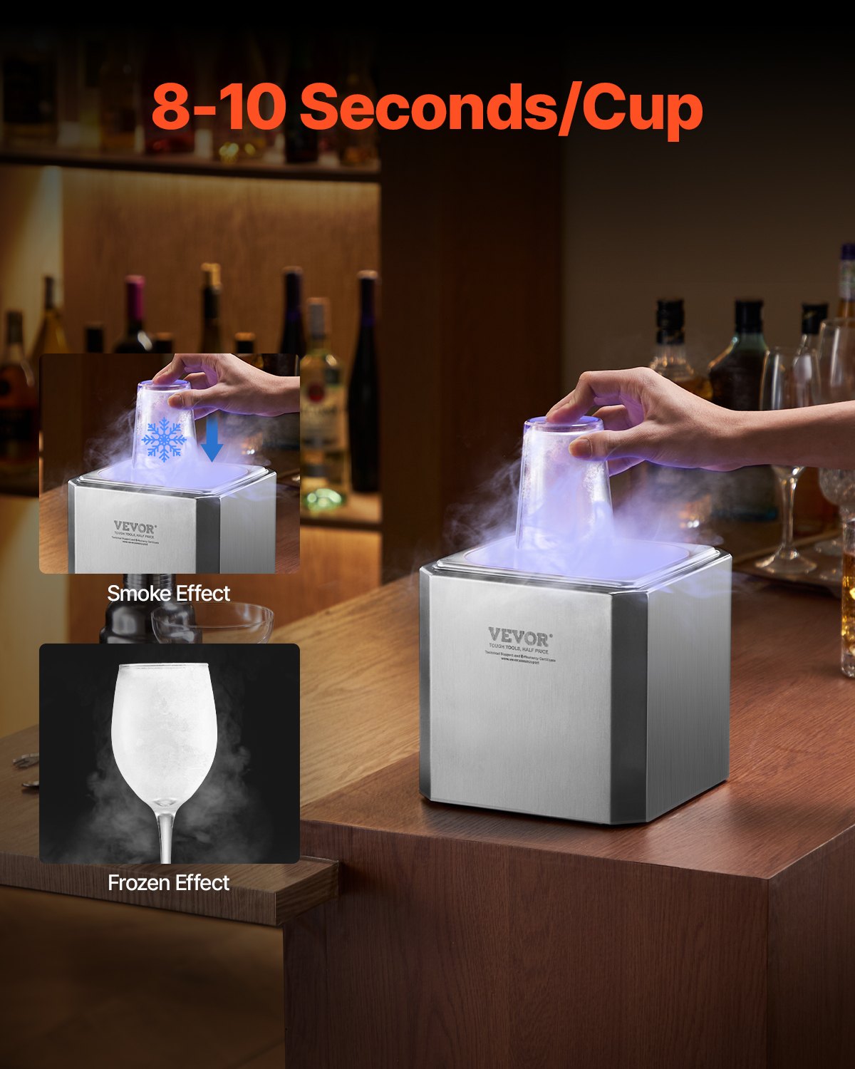 Kommersiella Glas Froster CO2 Öl Glas Chiller Fast Frost Ice Cup Machine
