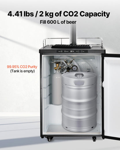 CO2 Tank 4.41 lbs Aluminum Alloy Cylinder with DIN477 Valve TUV Approved