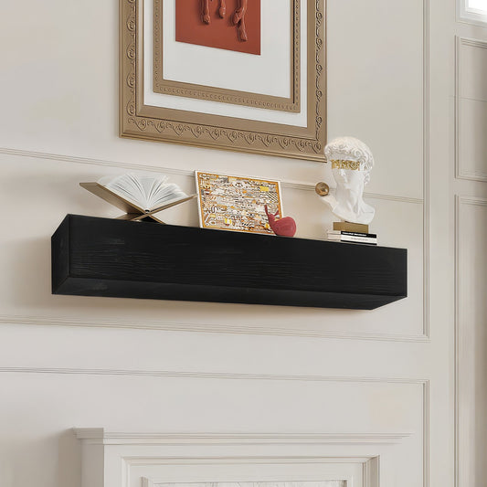 Kamin Mantel Trähylla Flytande Rustik Kamin Mantel 48" Espresso