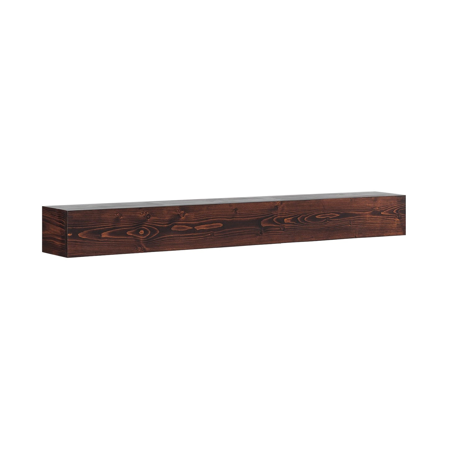 Kaminsims-Holzregal, schwebend, rustikaler Kaminsims, 152,4 cm, Braun