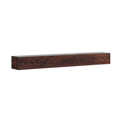 Kaminsims-Holzregal, schwebend, rustikaler Kaminsims, 152,4 cm, Braun